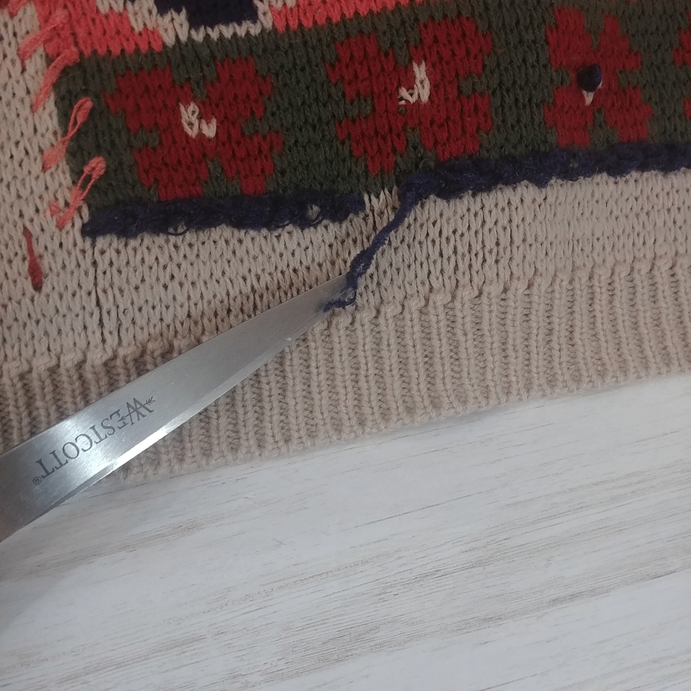 Vintage Patchwork Spring Pullover Sweater - image 7